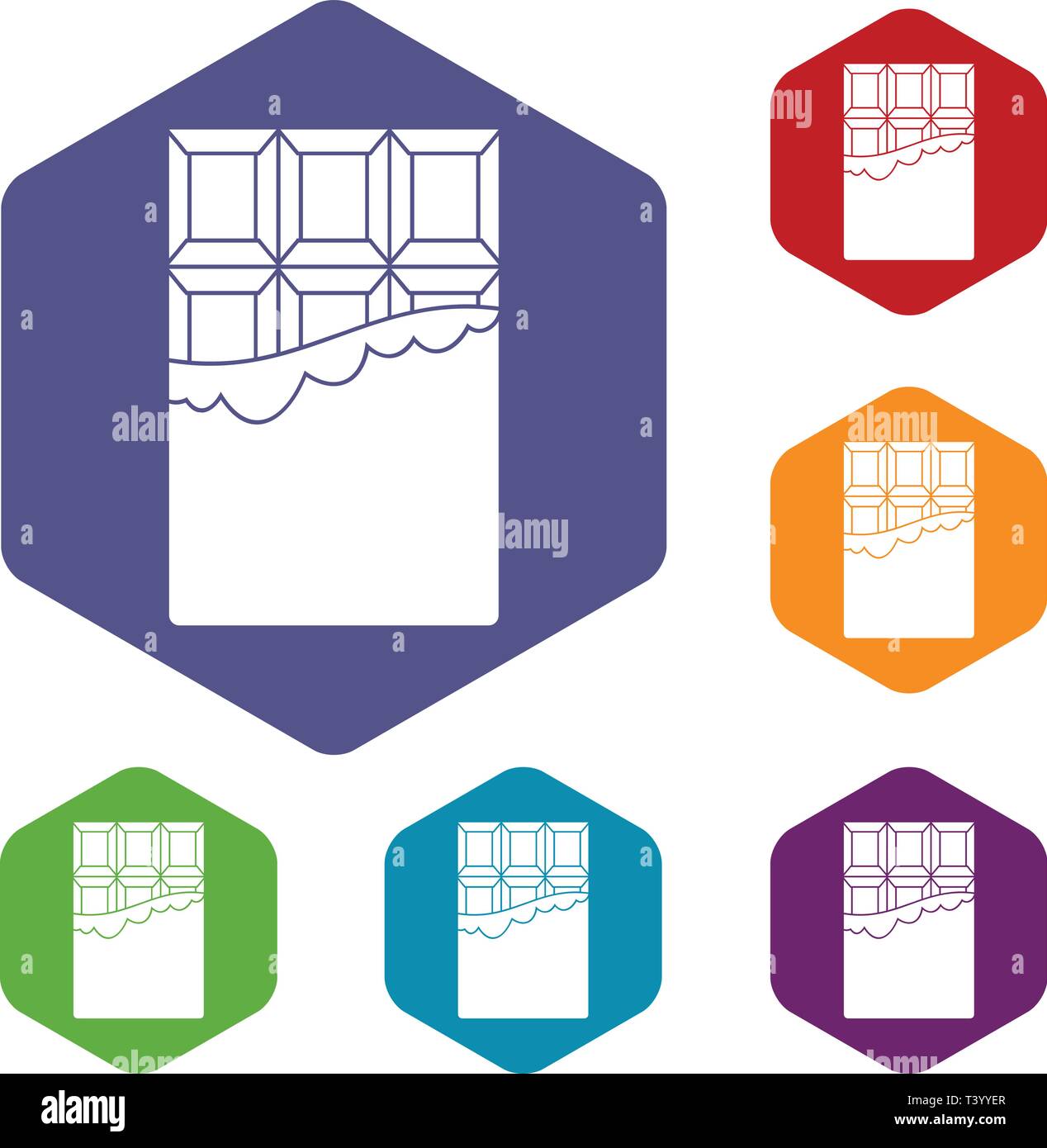 Chocolate icons vector hexahedron Stock Vector