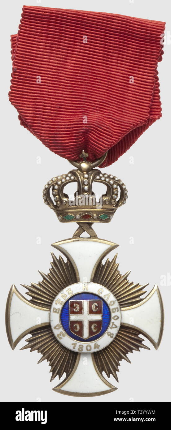 Ordre de l'Etoile de Karageorge, croix de chevalier civil, en vermeil, Additional-Rights-Clearance-Info-Not-Available Stock Photo