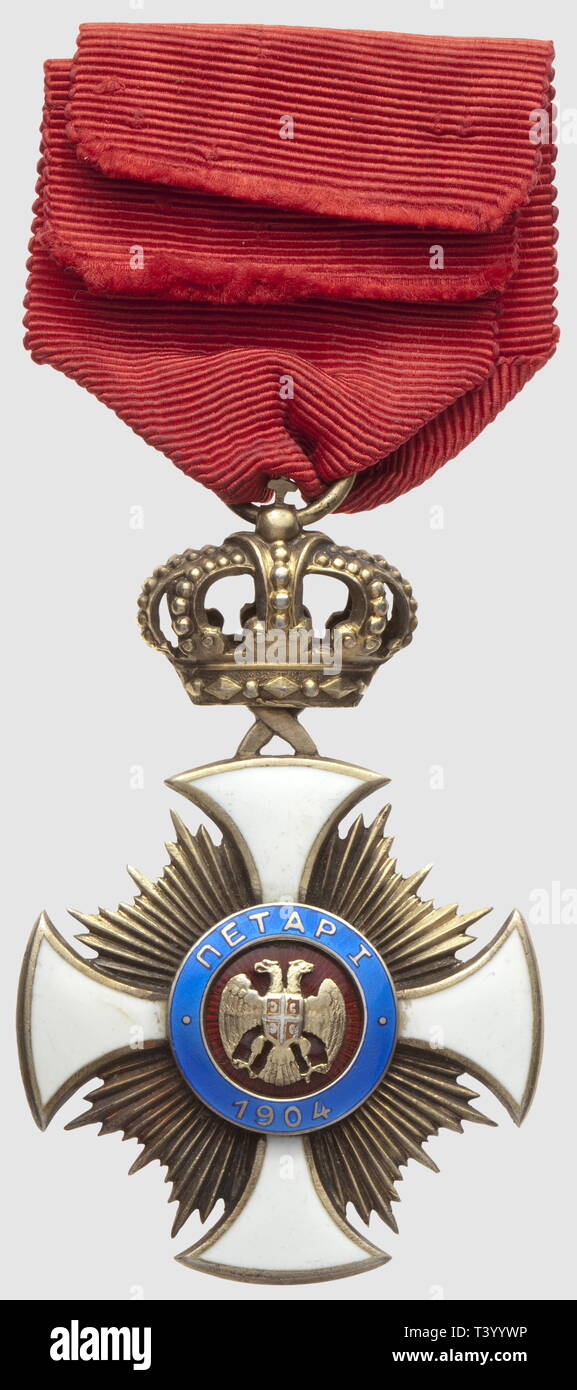 Ordre de l'Etoile de Karageorge, croix de chevalier civil, en vermeil, Additional-Rights-Clearance-Info-Not-Available Stock Photo