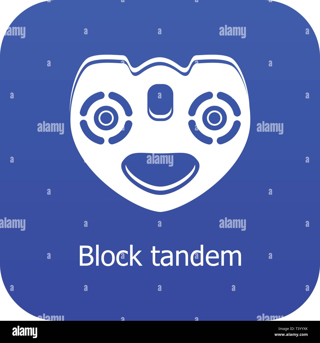 Block tandem icon blue vector Stock Vector Image & Art - Alamy