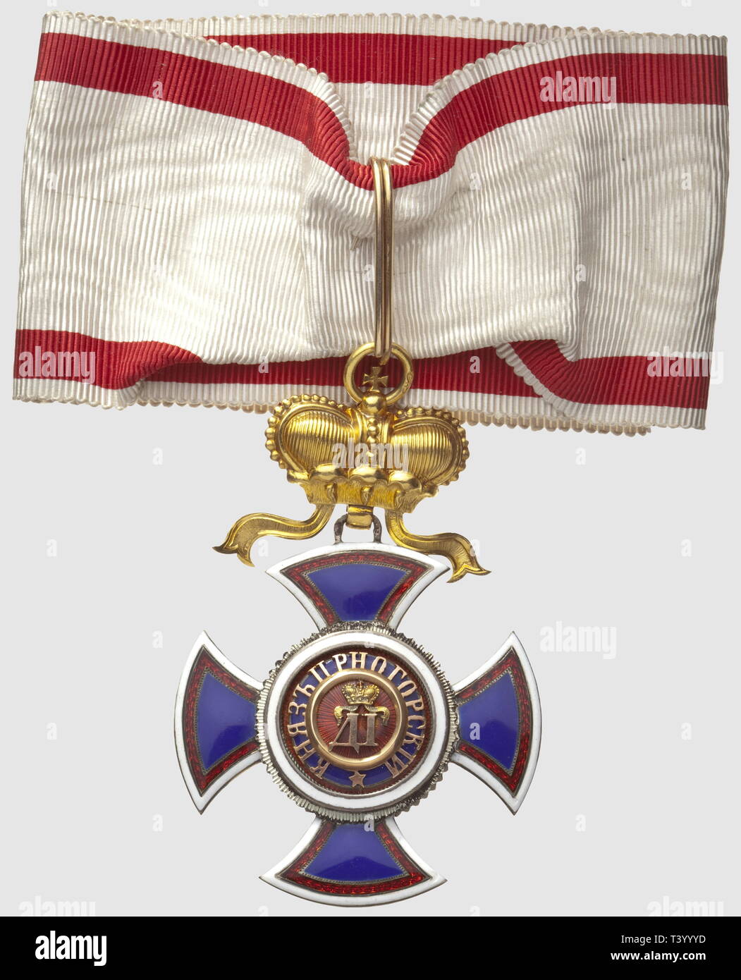 Ordre de Danilo, commandeur, modèle 1861-1918, couronne et centres en or, l'anneau poinconné, Additional-Rights-Clearance-Info-Not-Available Stock Photo
