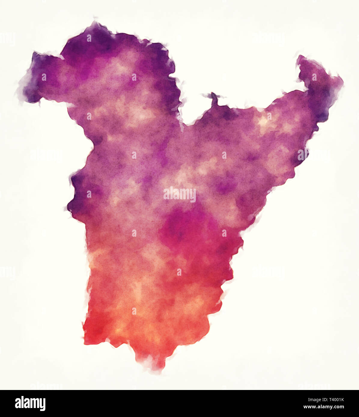 Bie watercolor province map of Angola Stock Photo - Alamy