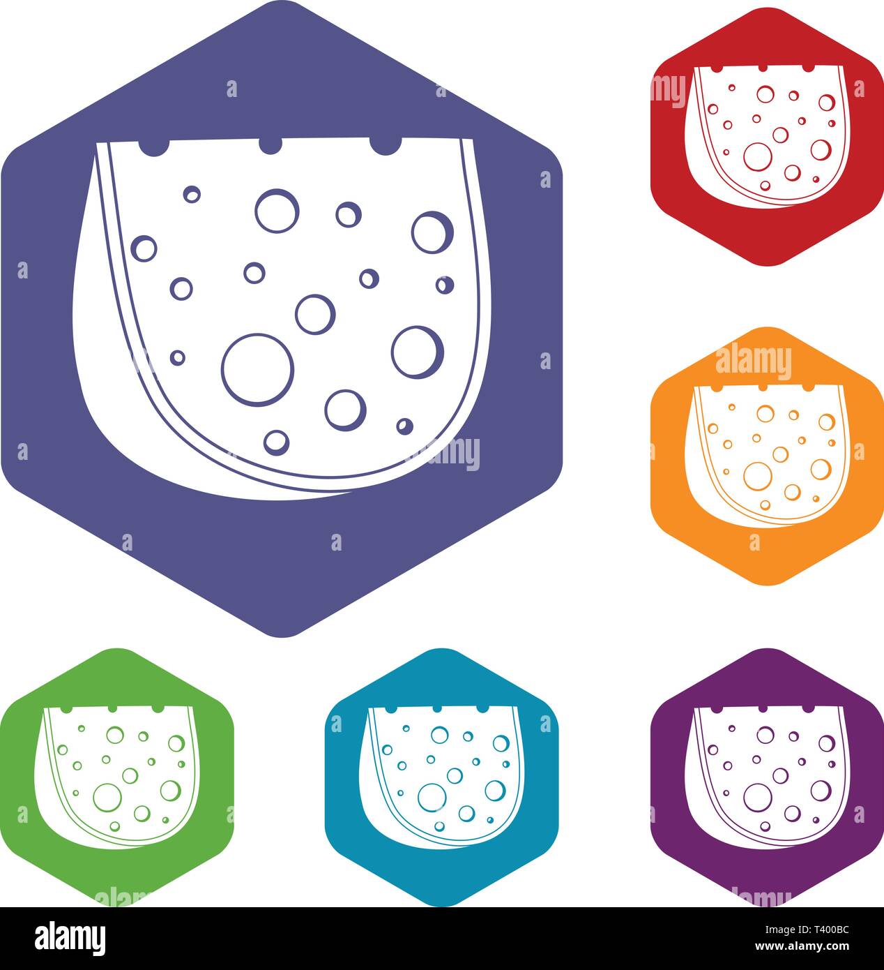 Cheese icons vector hexahedron Stock Vector