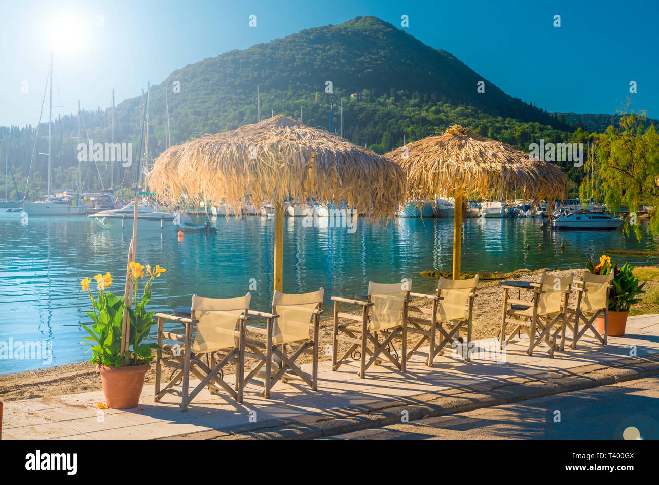 Little beach in Nidri, Lefkada islands, Greece Stock Photo