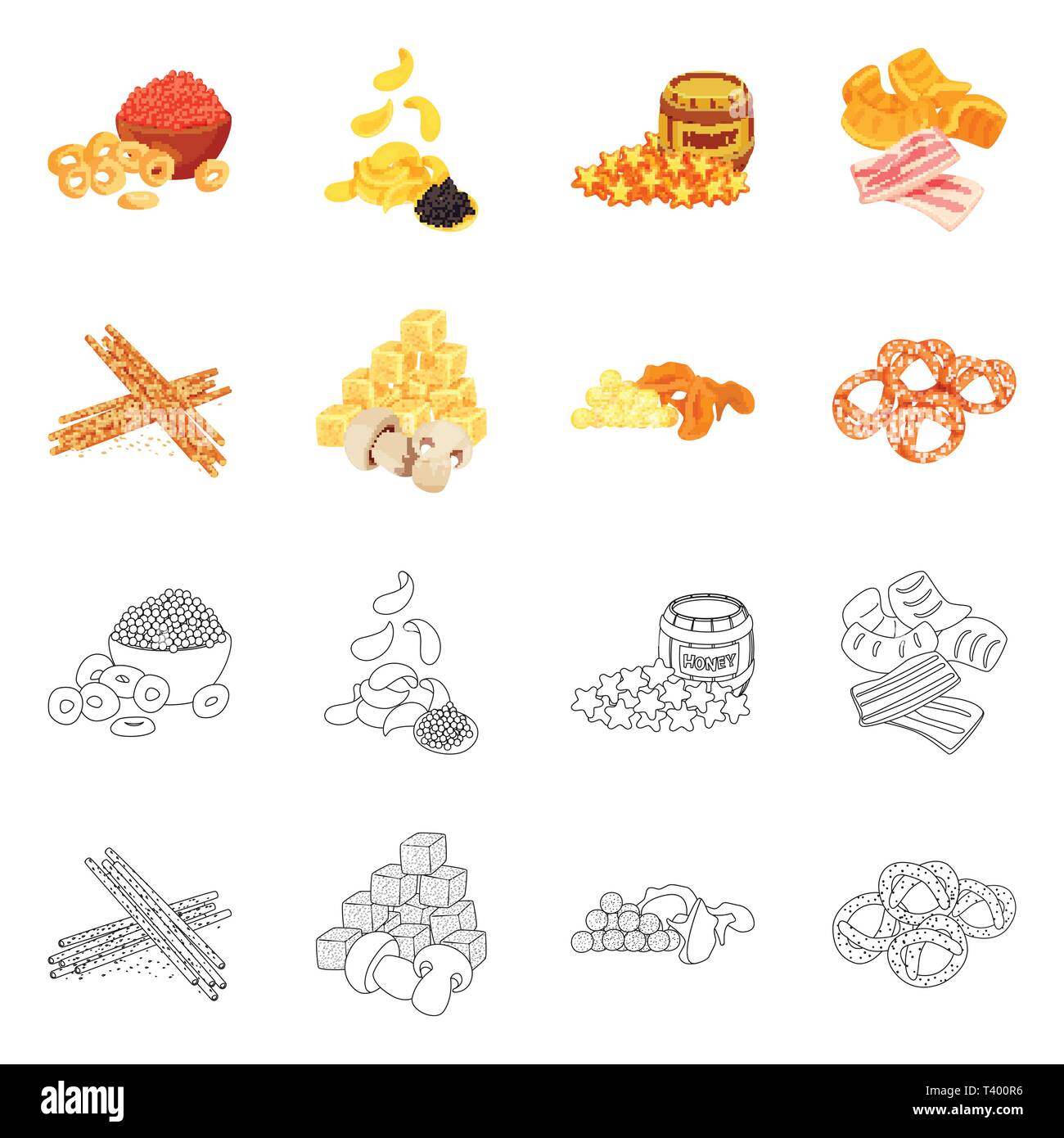 Vector design of taste and seasonin icon. Collection of taste and ...