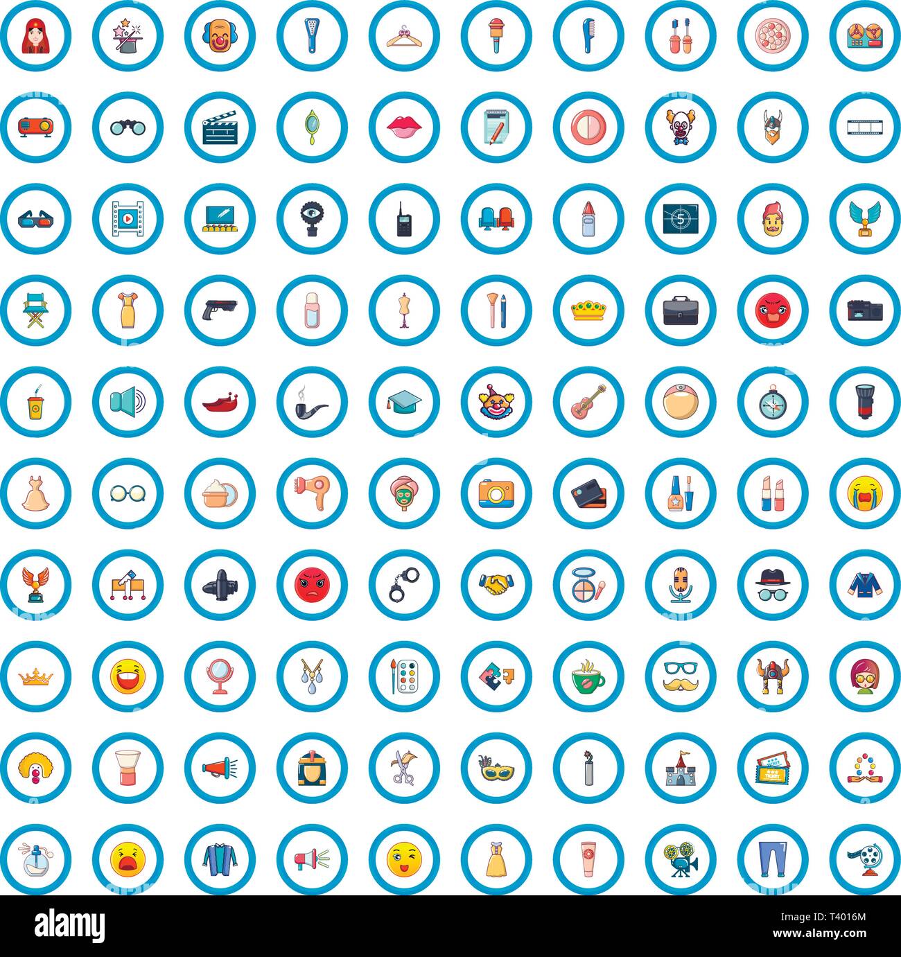 100 stage actor icons set, cartoon style Stock Vector Image & Art - Alamy