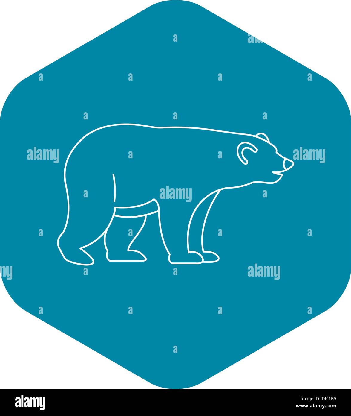 Bear icon, outline style Stock Vector