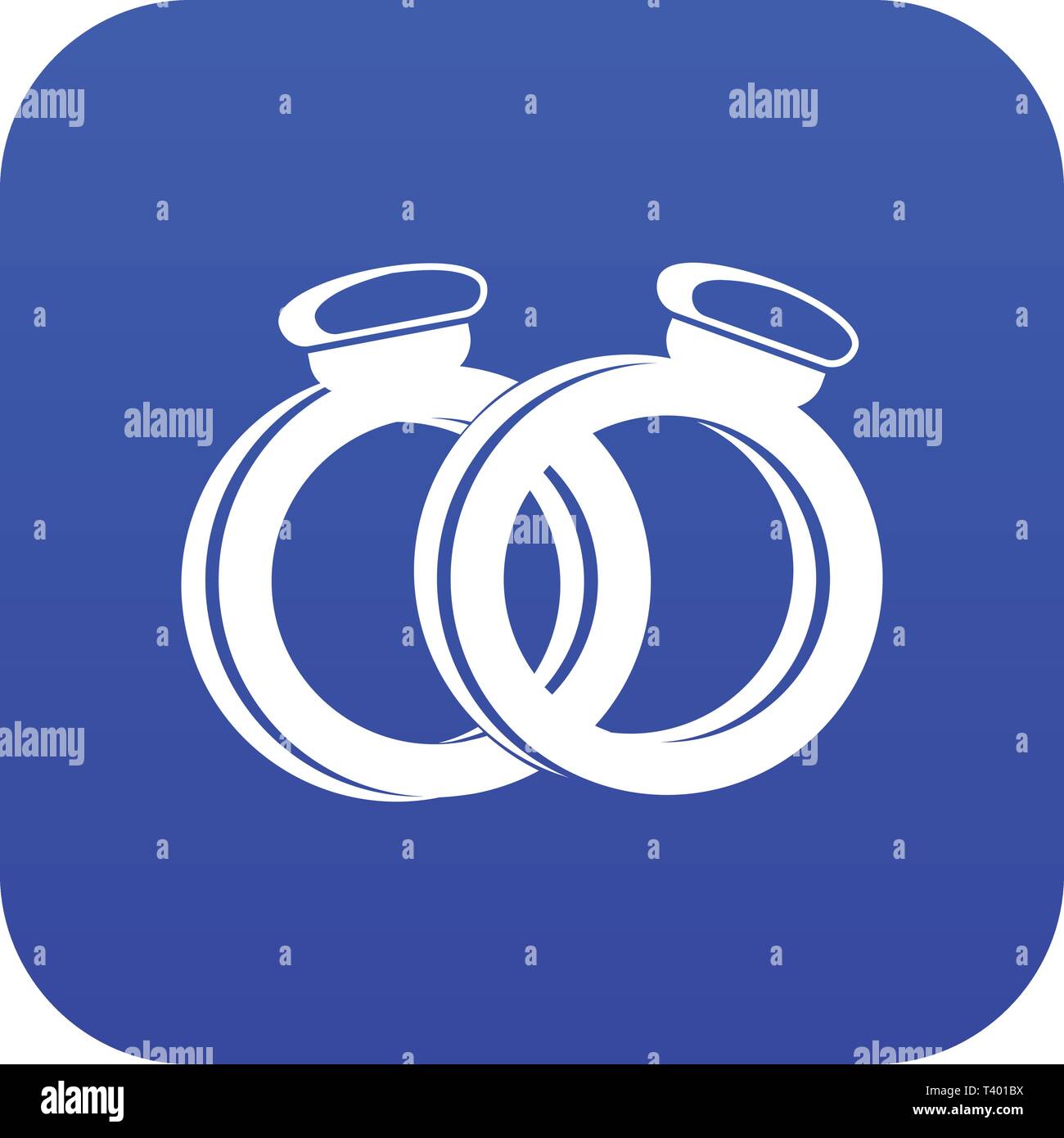 A pair of gold wedding rings icon digital blue Stock Vector Image & Art