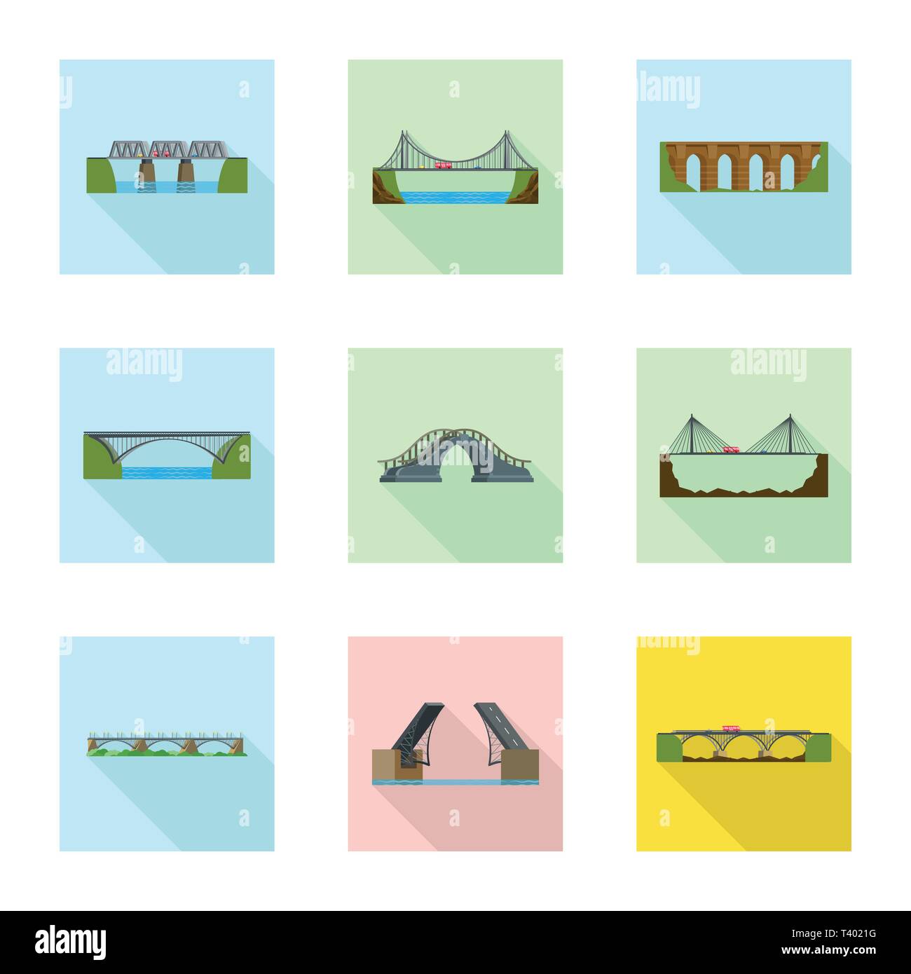 Isolated object of bridgework and bridge icon. Set of bridgework and ...