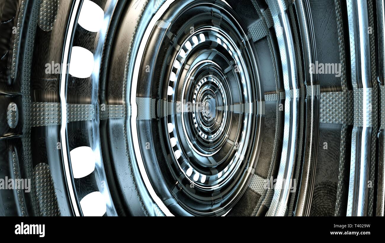 Abstract circle technical and futuristic shape. High quality circle technological and futuristic gate. 3d rendering. Stock Photo