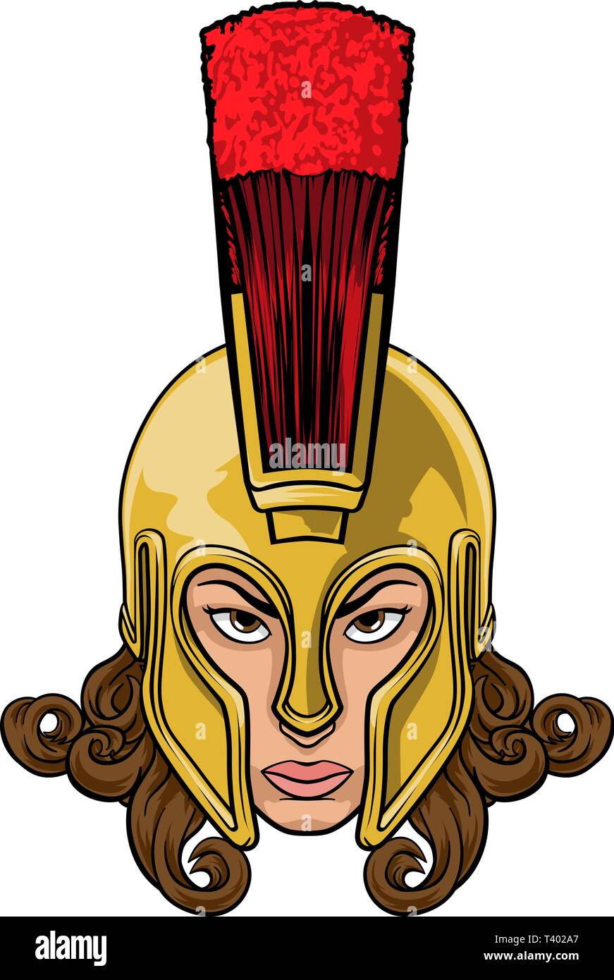 Spartan Trojan Athena Britannia Woman Warrior Stock Vector
