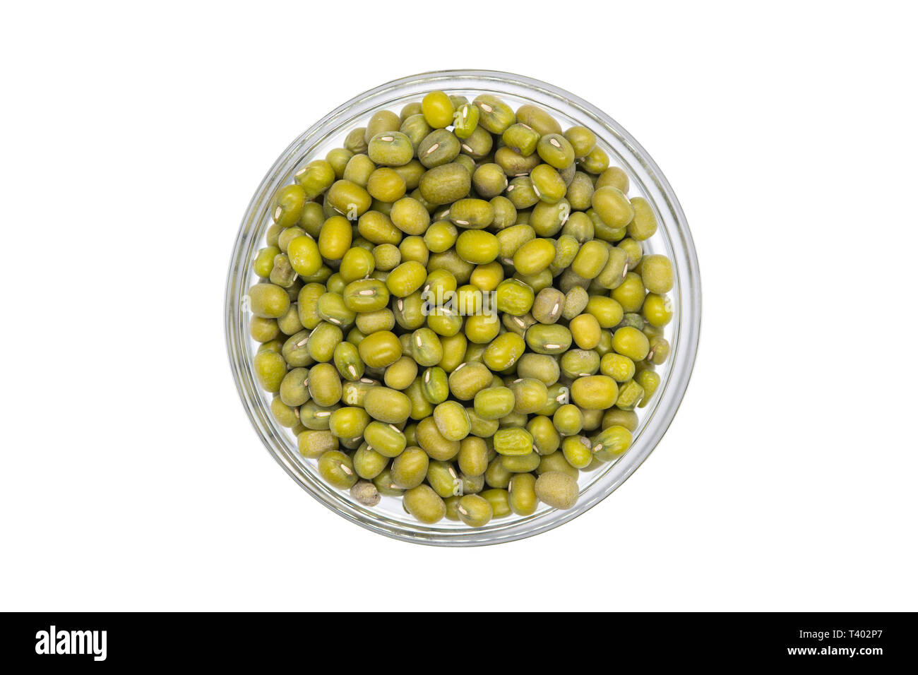 Mung bean in bowl, isolated, macro, close up. Maash, moong or green