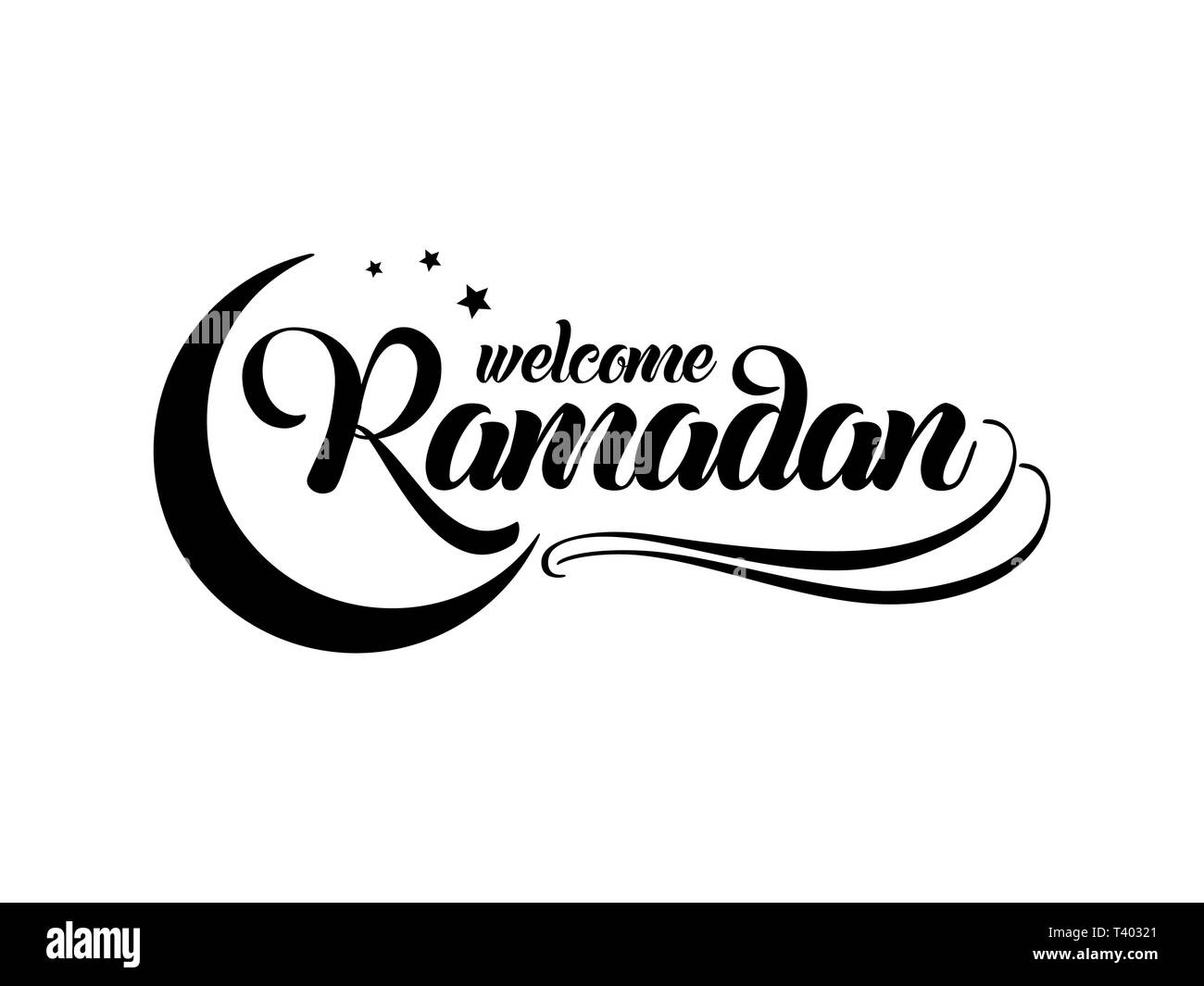 Welcoming Ramadan greeting card on eastern oriental red background. Stock Vector