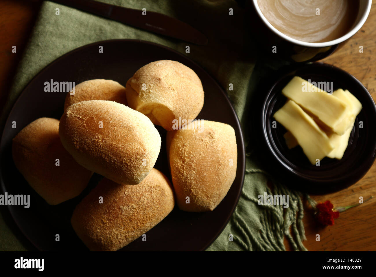Photo of local Filipino delicacy Pan de Sal or salted bread rolls Stock