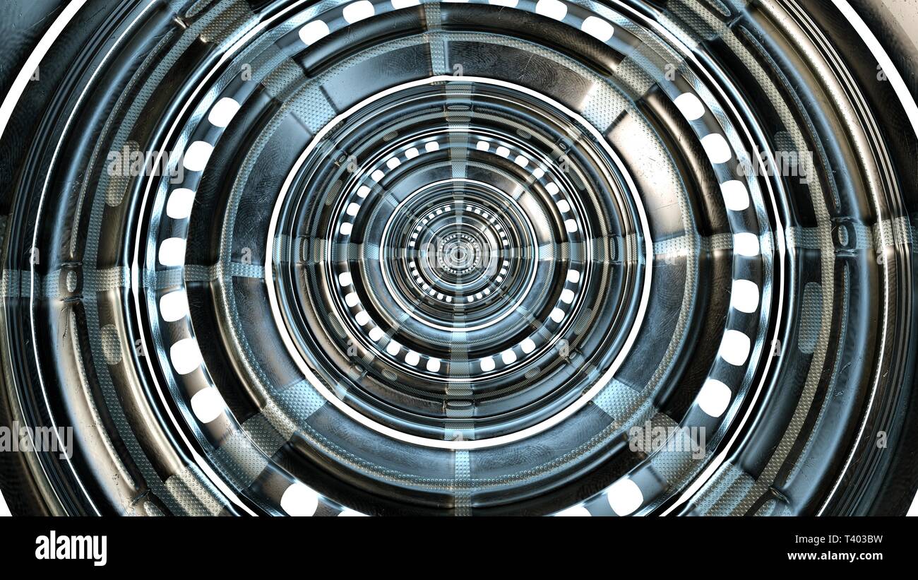 Abstract circle technical and futuristic shape. High quality circle technological and futuristic gate. 3d rendering. Stock Photo