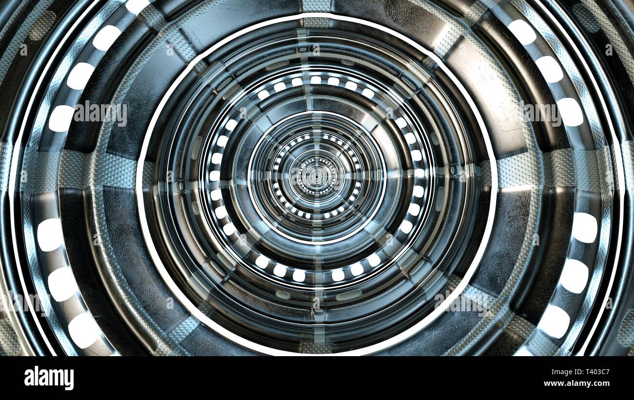 Abstract circle technical and futuristic shape. High quality circle technological and futuristic gate. 3d rendering. Stock Photo