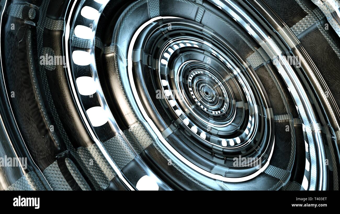 Abstract circle technical and futuristic shape. High quality circle technological and futuristic gate. 3d rendering. Stock Photo