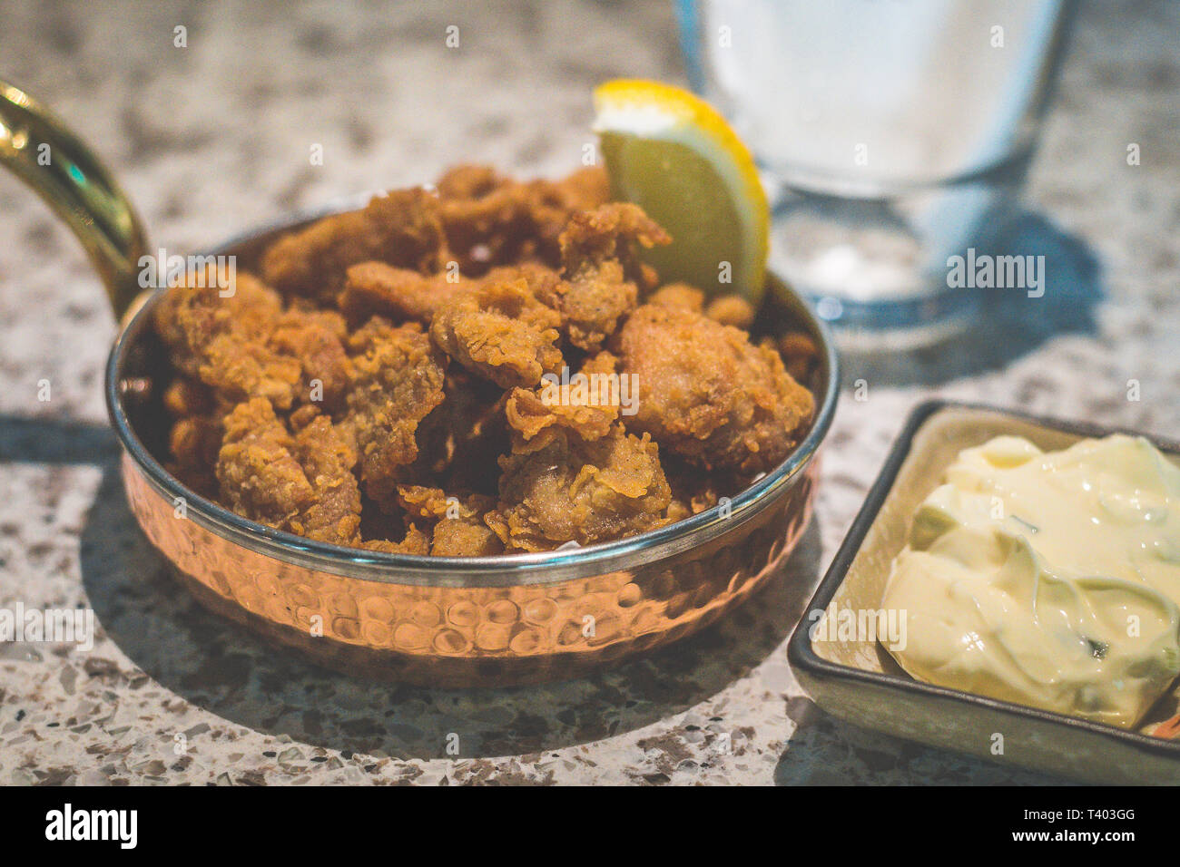 Tori karaage Japanese deep fried chicken thigh, seasoned with five
