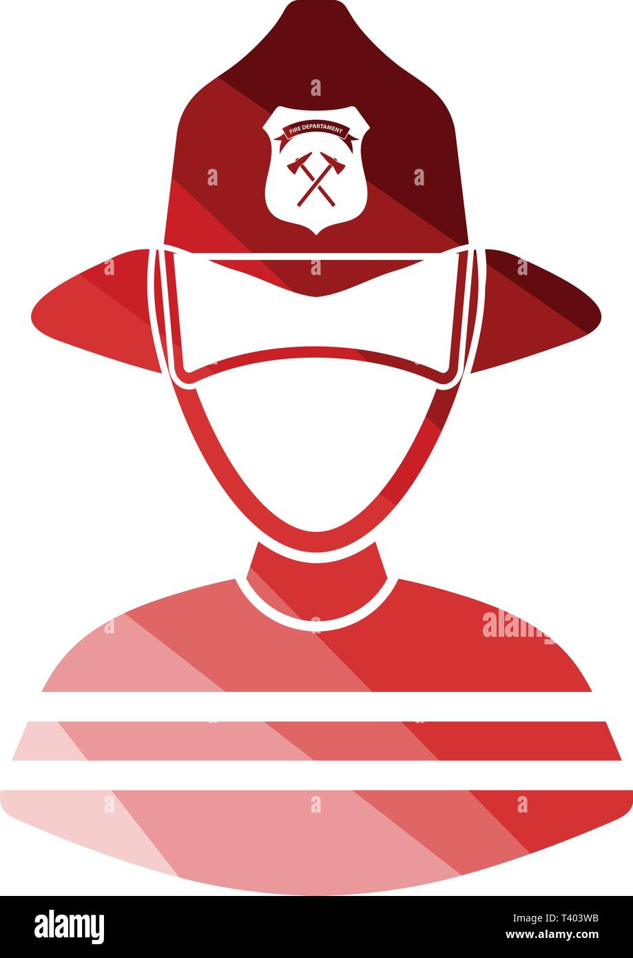 Fireman icon. Flat color design. Vector illustration Stock Vector Image ...