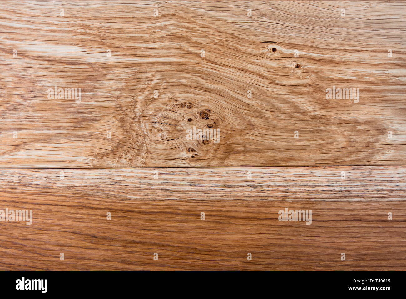 texture of natural oak boards with beautiful knots Stock Photo