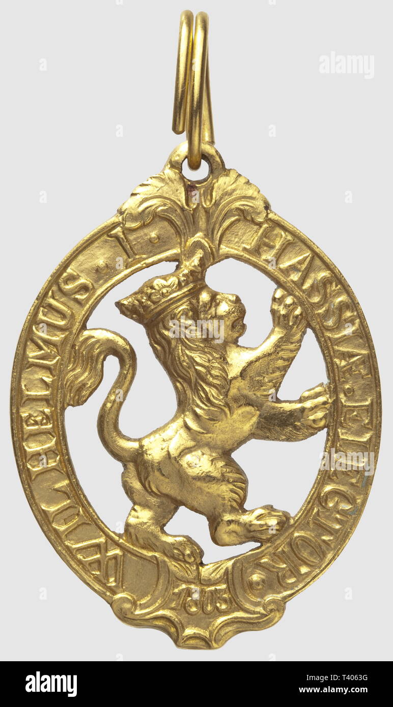 Hesse, Ordre du Lion d'Or , 55 x 40mm, sans ruban, fabr., postérieure. Créé le 14 aot 1770 par Fréderic II Landgrave de Hesse Cassel comme ordre de mérite, Additional-Rights-Clearance-Info-Not-Available Stock Photo