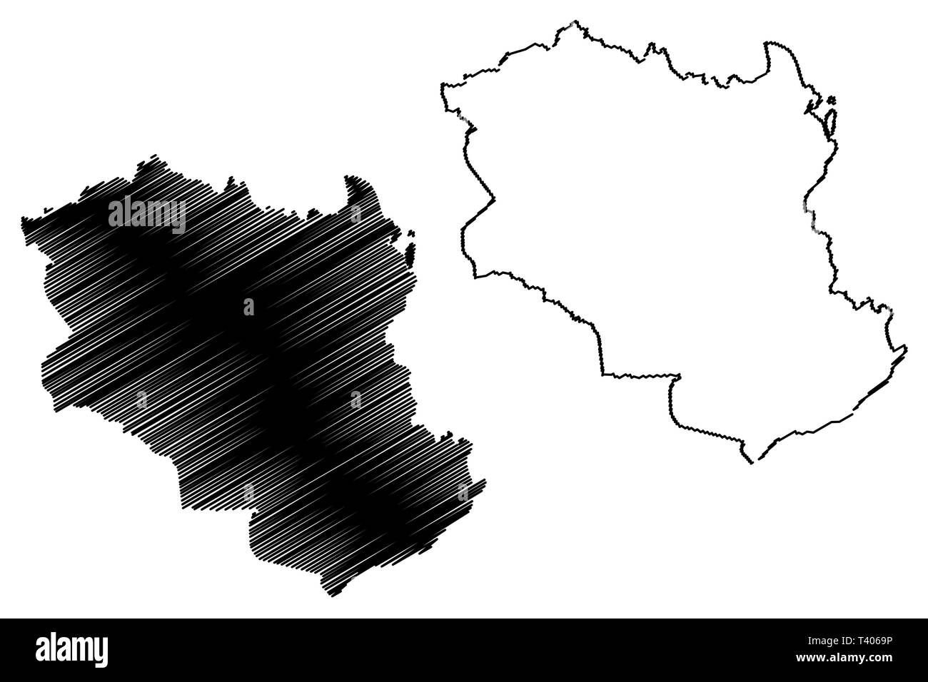 Monagas State (Bolivarian Republic of Venezuela, States, Federal Dependencies and Capital District) map vector illustration, scribble sketch Monagas m Stock Vector