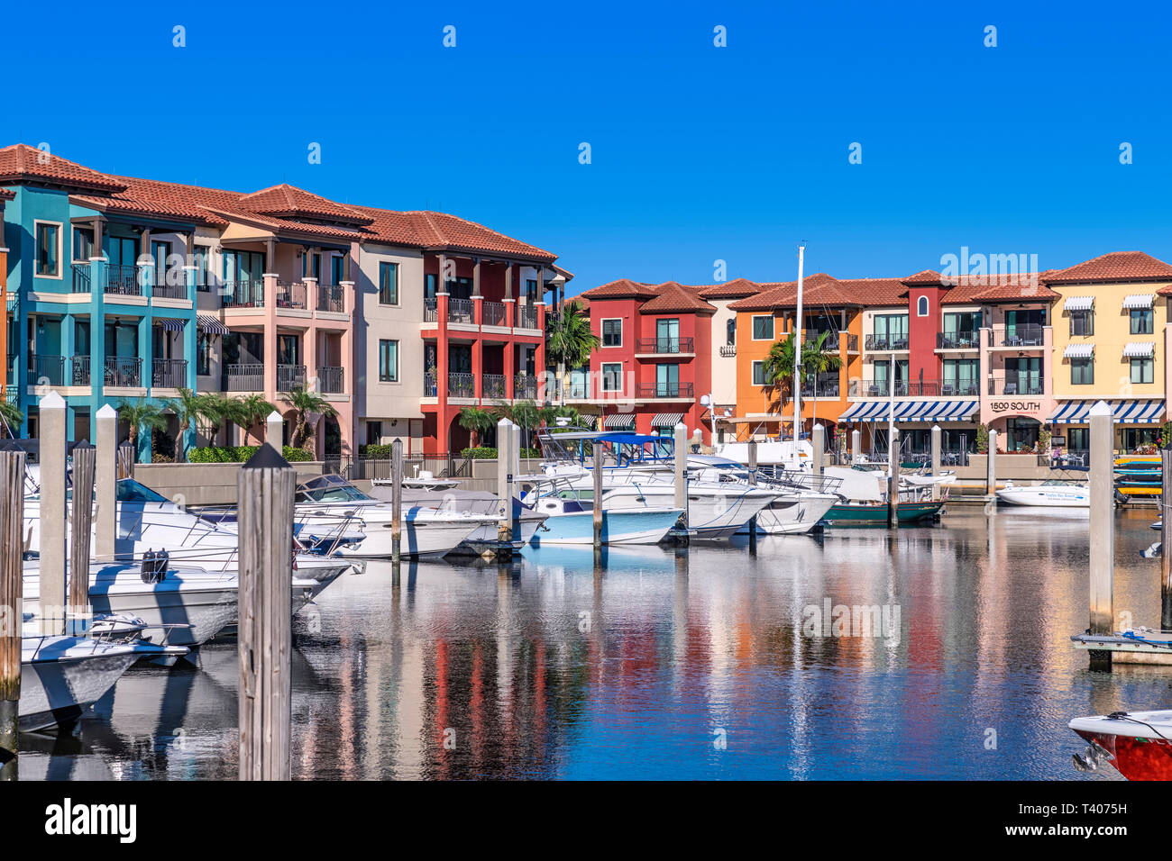 Naples Bay Resort and Marina, Naples, Florida, USA. Stock Photo
