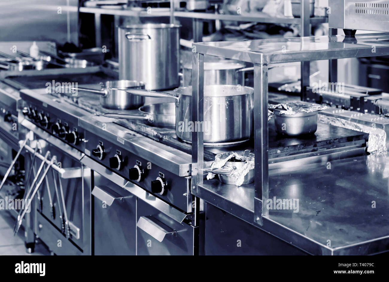Typical kitchen of a restaurant Stock Photo