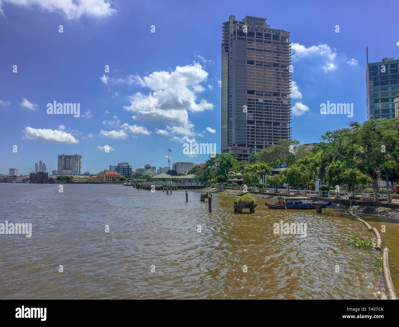 Saigon river, Vietnam. Saigon. Ho Chi Minh City. HCMC. Stock Photo