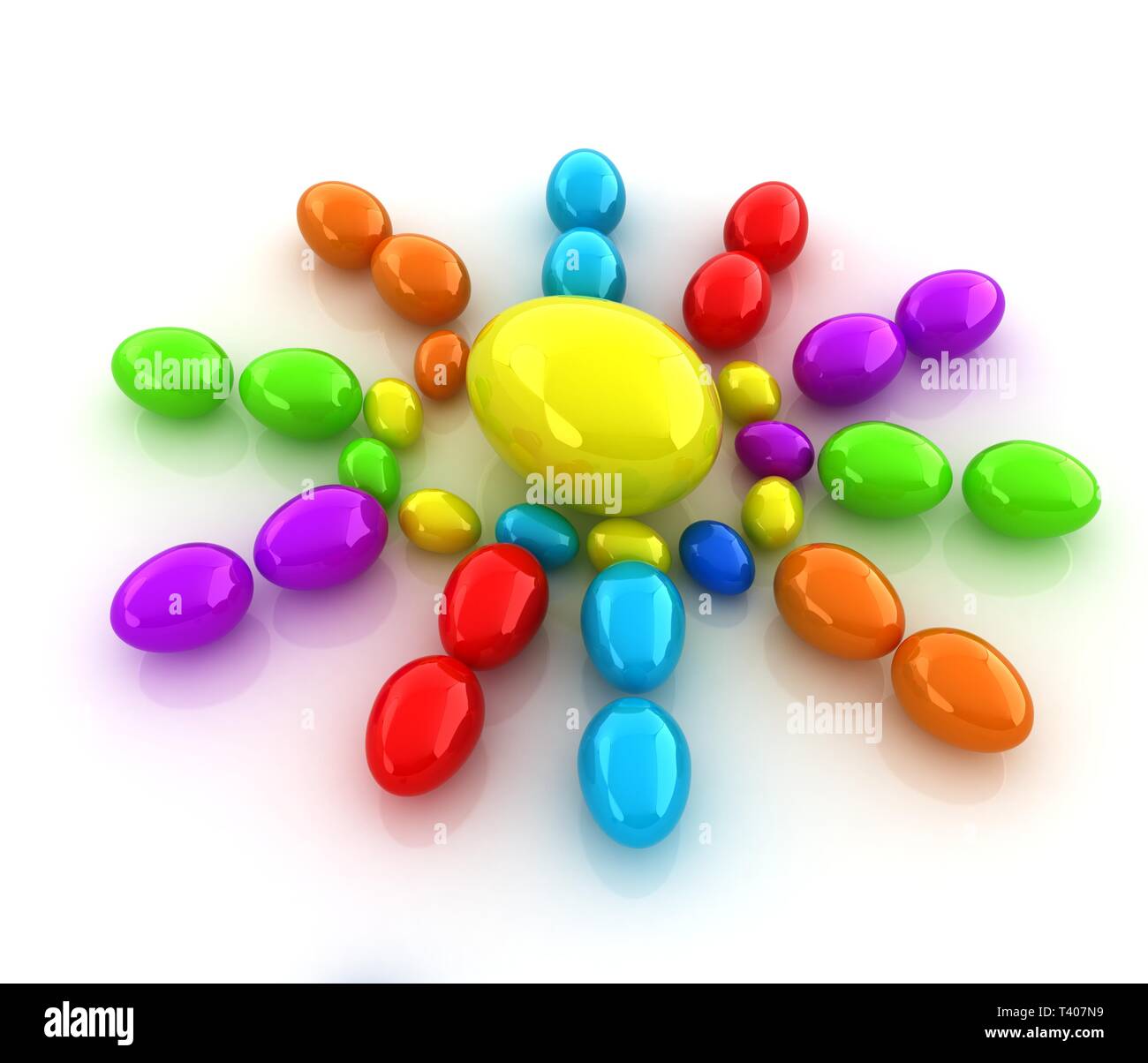 Colored Eggs on a white background Stock Photo