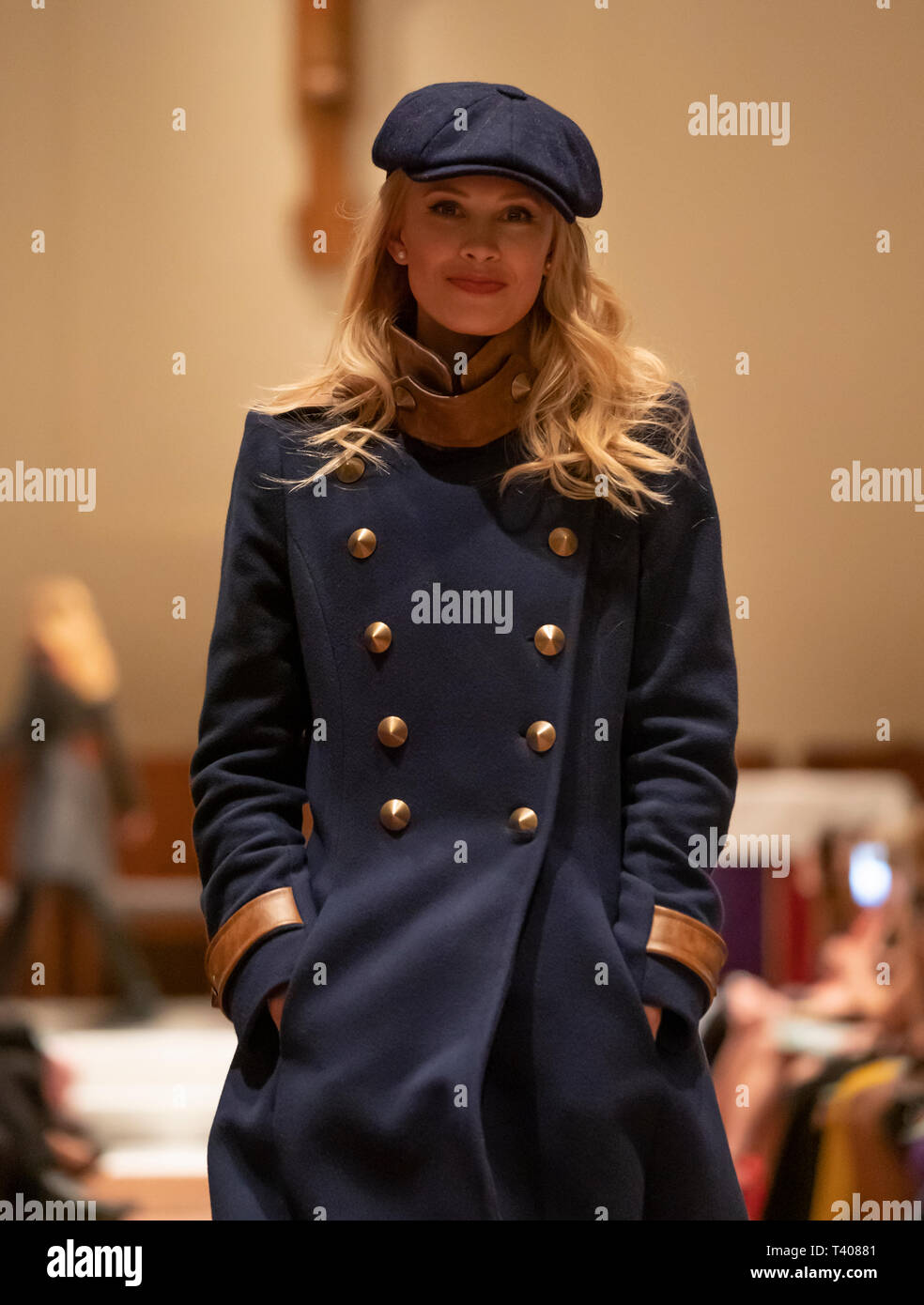 New York, NY - April 5, 2019: Model wearing dress by Totty Rocks walks ...