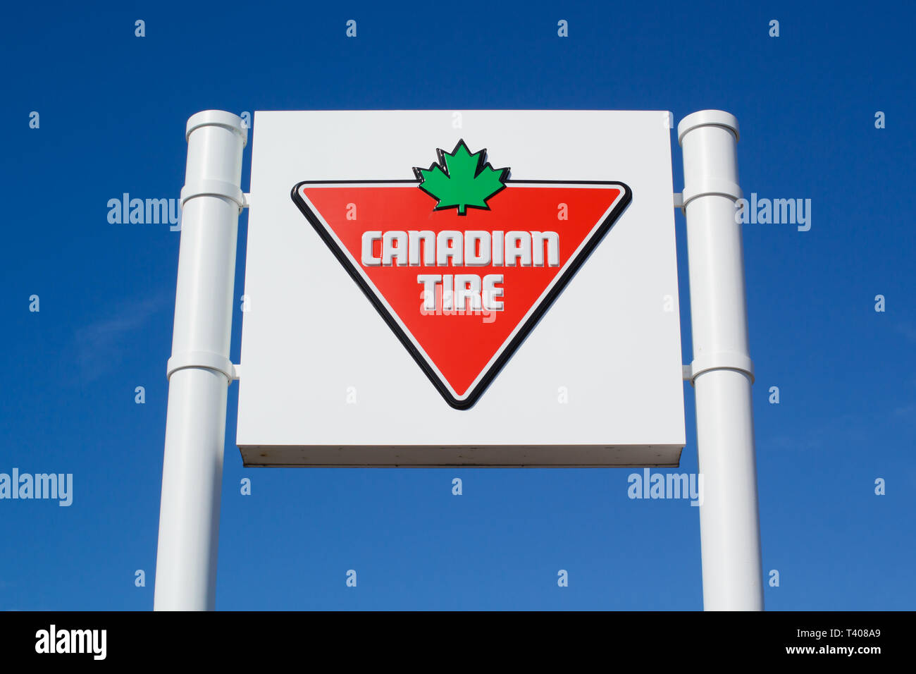 Truro, Canada April 12, 2019 Canadian Tire store sign. Canadian Tire