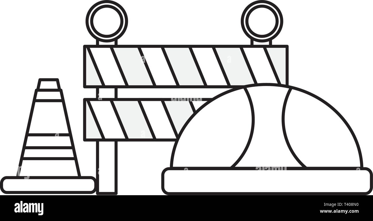 hardhat barrier cone traffic construction Stock Vector Image & Art - Alamy
