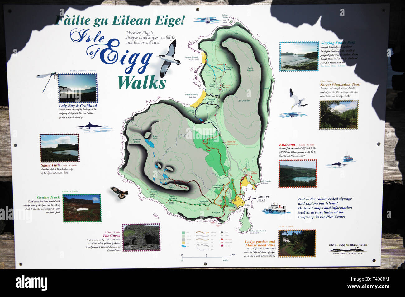 Isle Of Eigg Map Map Of Eigg Isle Of Eigg Small Isles Inner Hebrides Highland Region  Scotland Uk Stock Photo - Alamy