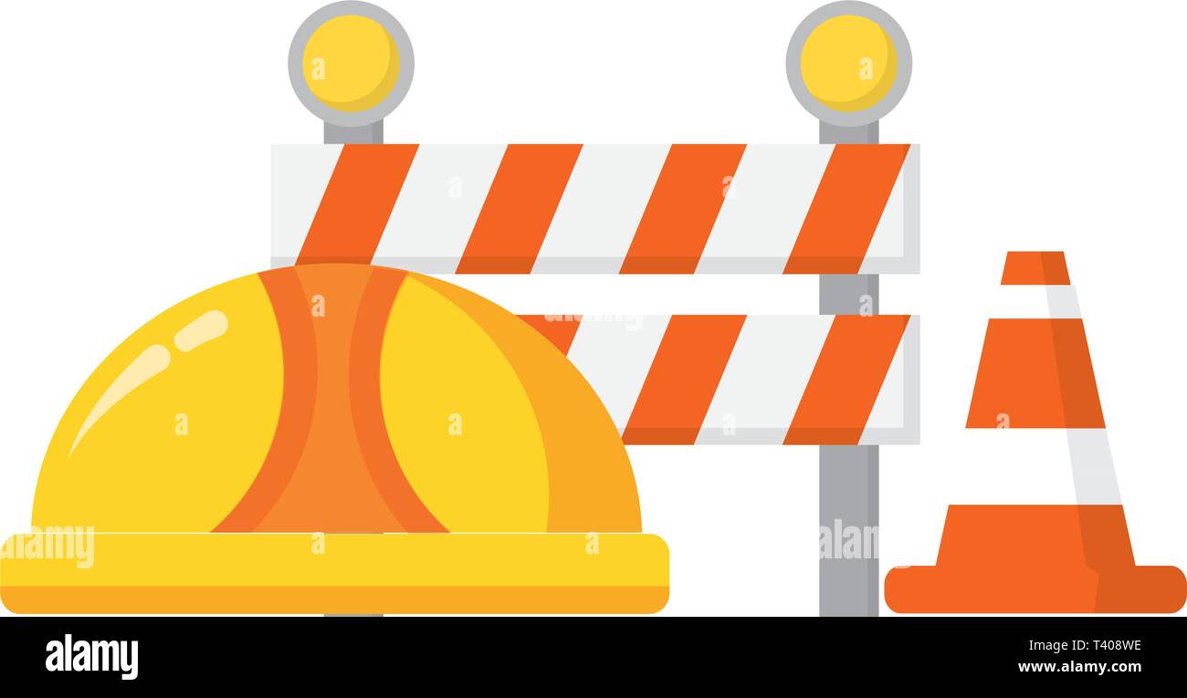 hardhat barrier cone traffic construction Stock Vector Image & Art - Alamy