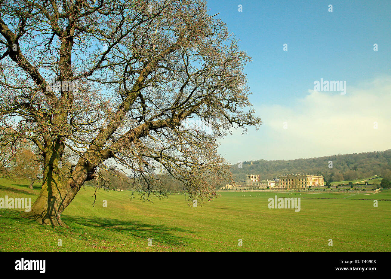 Chatsworth House Stately Home Stock Photo