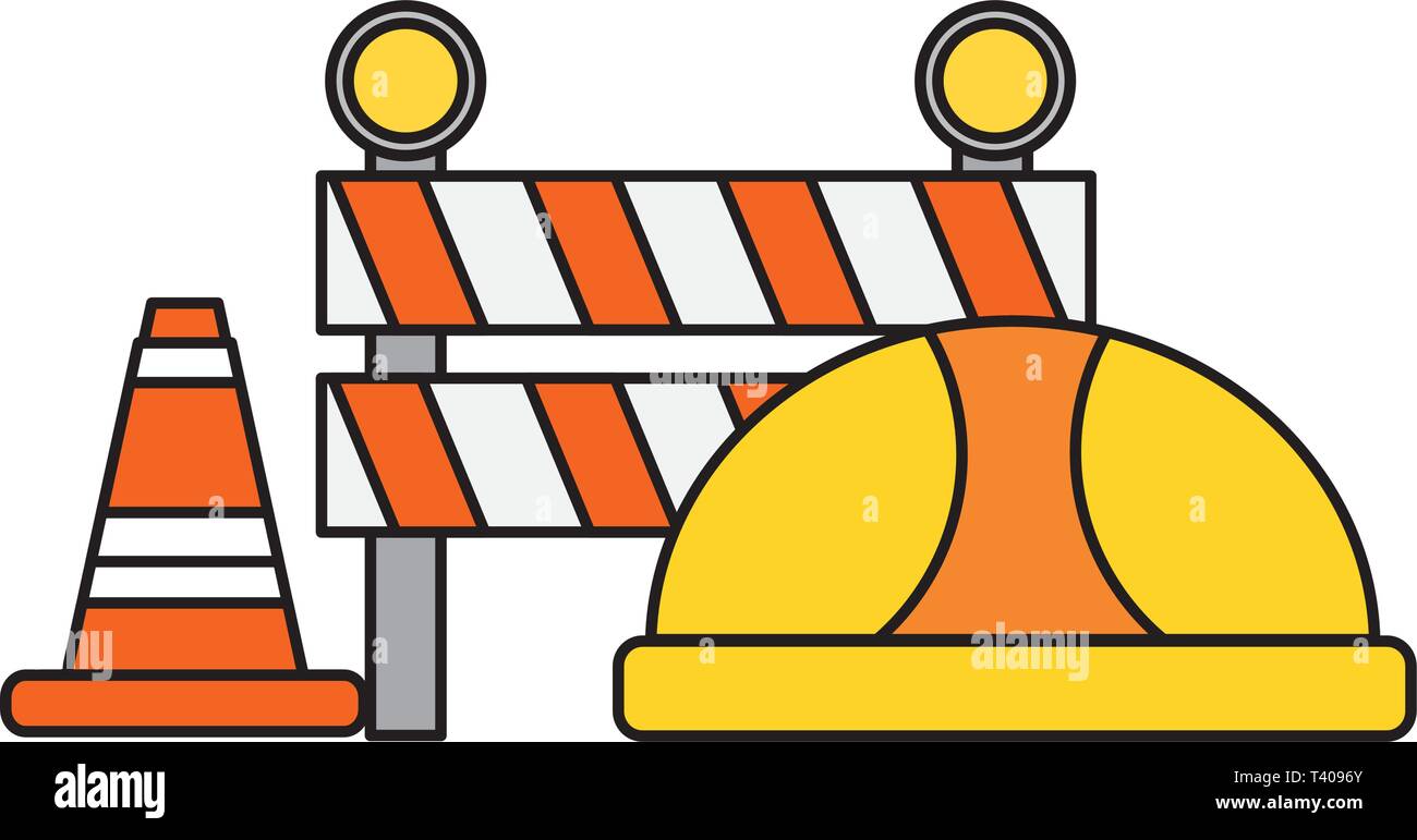 hardhat barrier cone traffic construction Stock Vector Image & Art - Alamy
