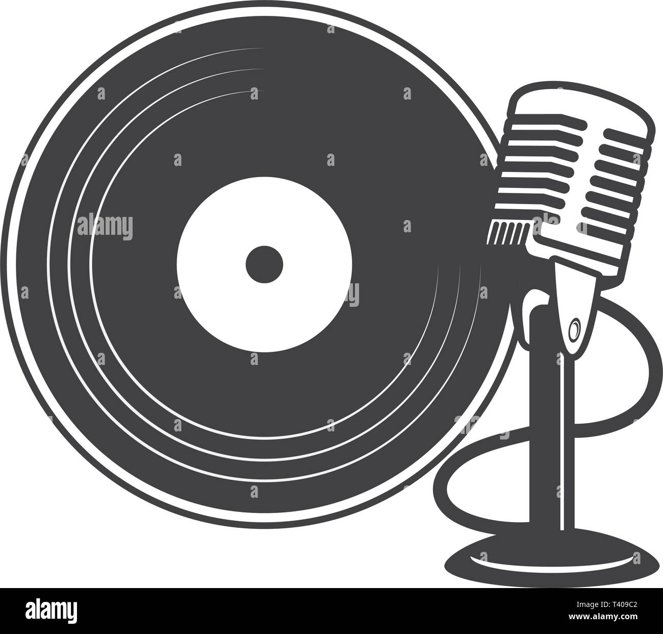 microphone and vinyl Stock Vector Image & Art Alamy