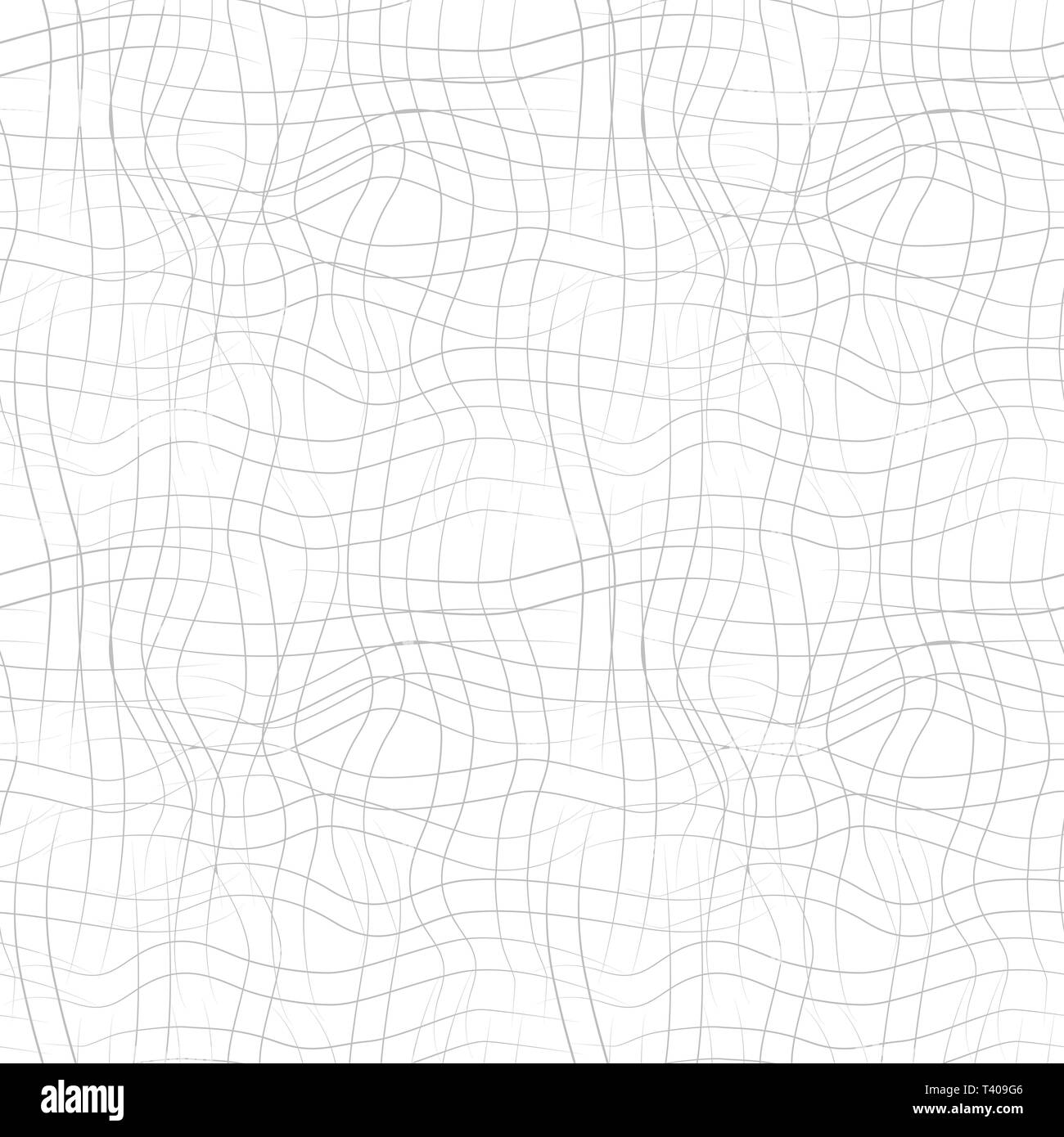 Vector seamless pattern with wavy drawn lines on a white background Stock Vector