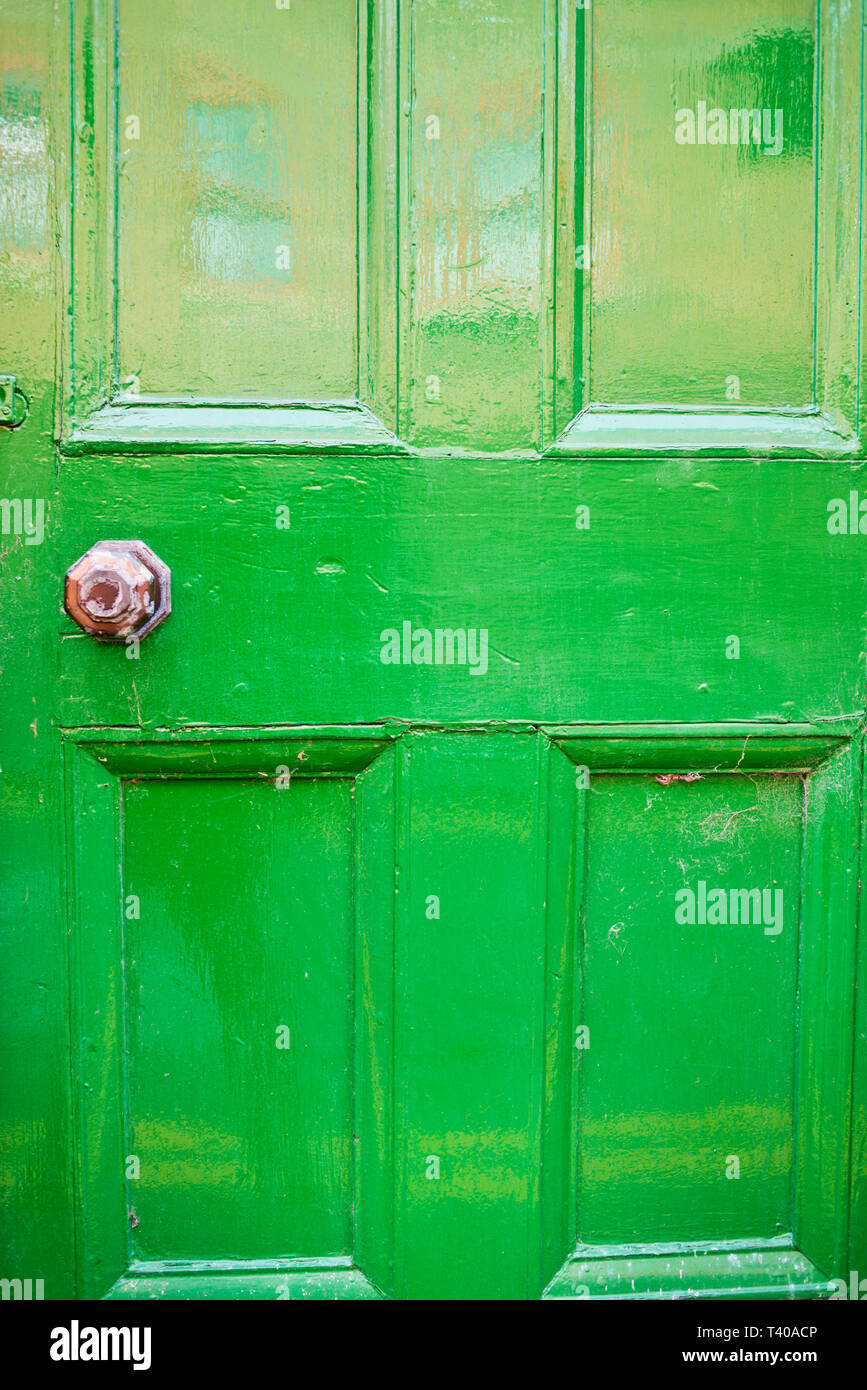 Gree Painted wooden door Stock Photo