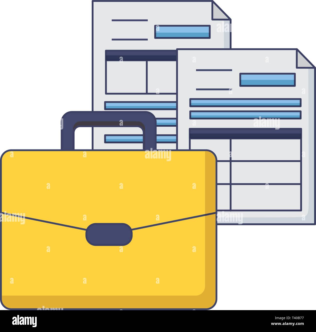 suitcase forms tax payment Stock Vector