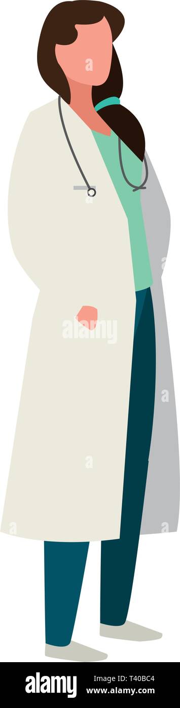 female doctor professional with stethoscope vector illustration design ...