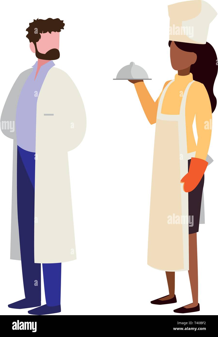 couple of professional workers characters vector illustration design Stock Vector