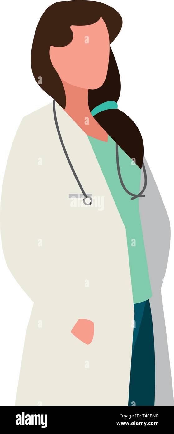female doctor professional with stethoscope vector illustration design ...