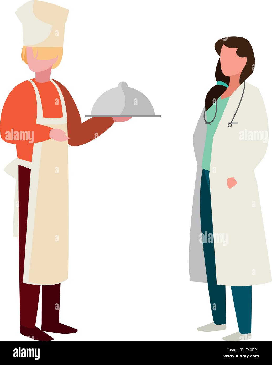 couple of professional workers characters vector illustration design Stock Vector