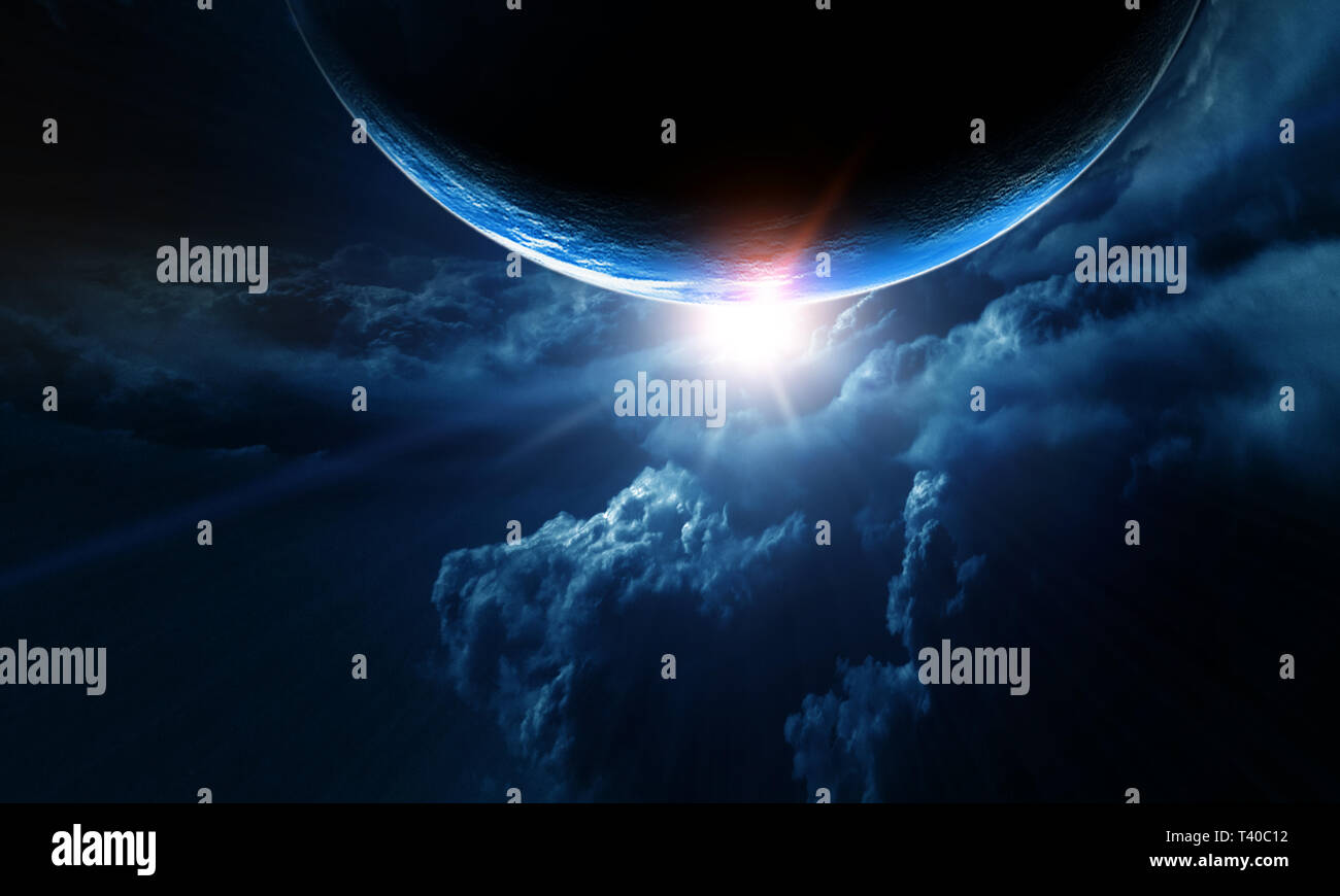Abstract planets and space background Stock Photo - Alamy