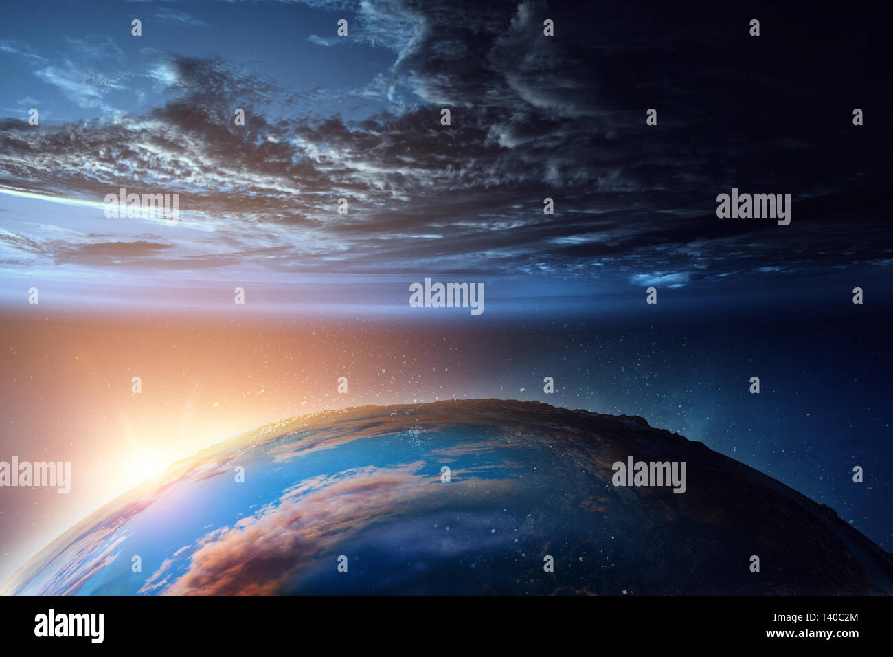 Abstract planets and space background Stock Photo - Alamy
