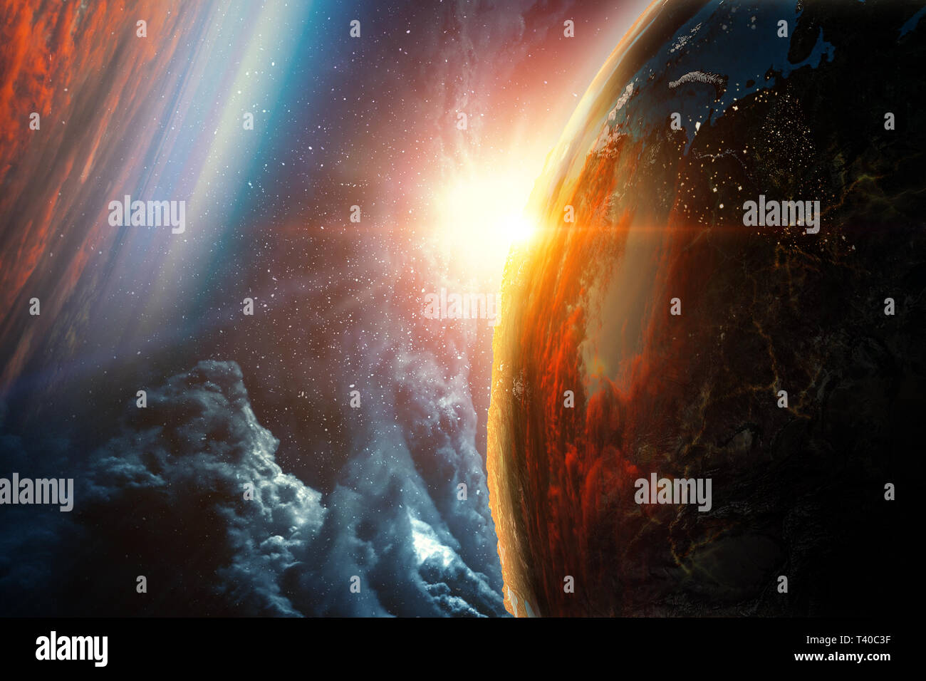 Abstract planets and space background Stock Photo - Alamy