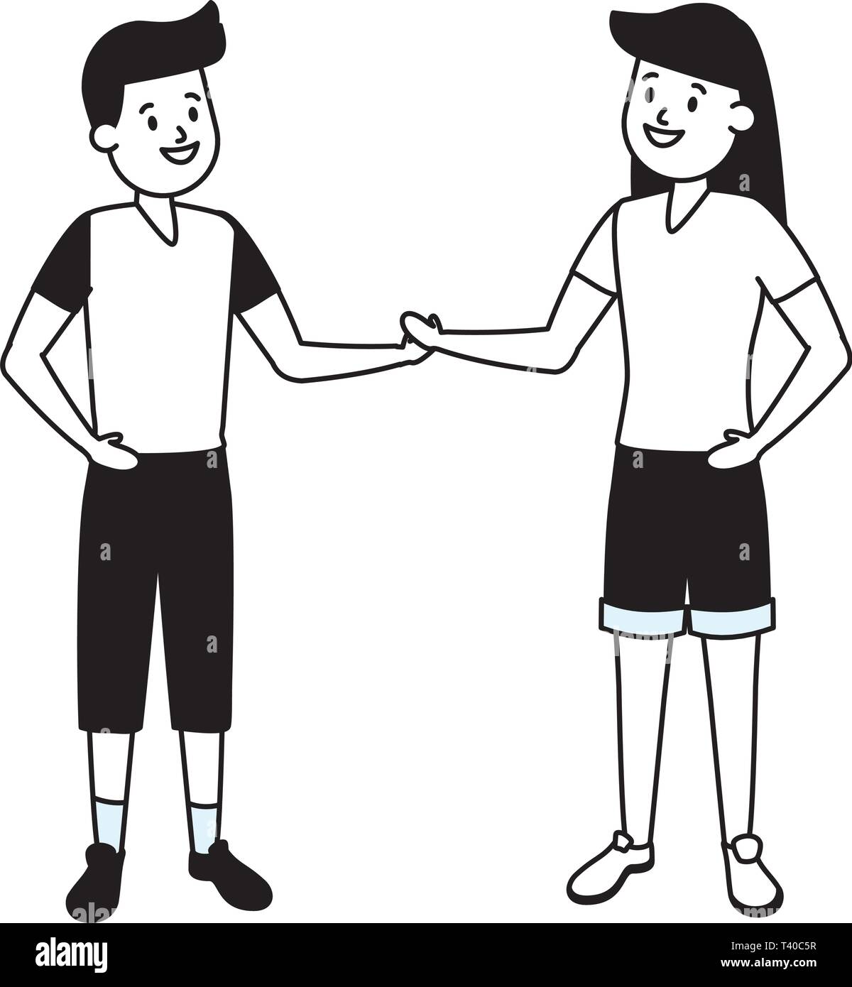 happy girl and boy Stock Vector Image & Art - Alamy