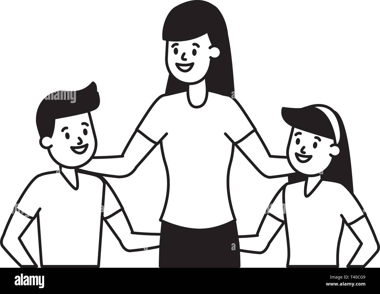 mom with son and daughter Stock Vector Image & Art Alamy mom with son and daughter Stock Vector Image & Art Alamy